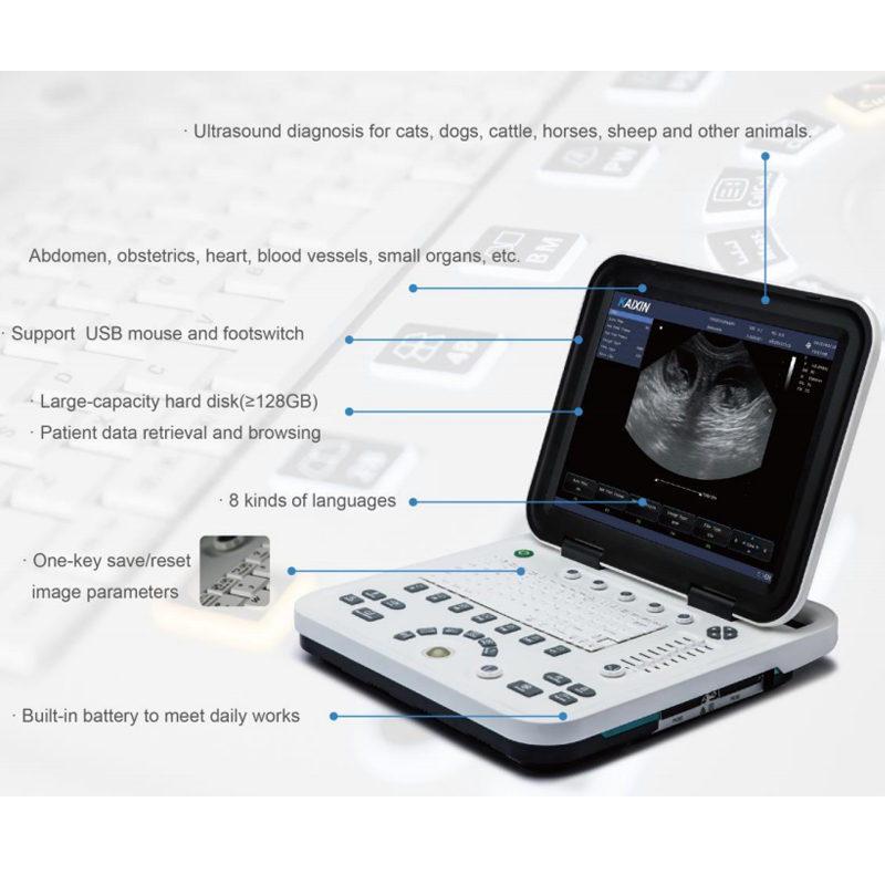 Kaixin KU1V 15'' LCD Full Digital Vet Animal Color Doppler Ultrasound Machine