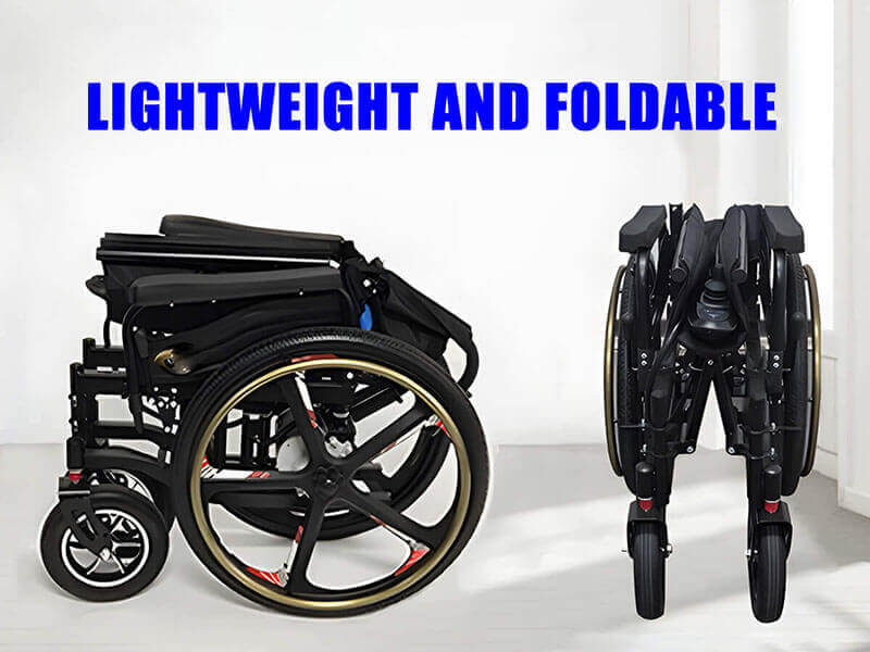 Foldable aluminum electric wheelchair for car trunk storage